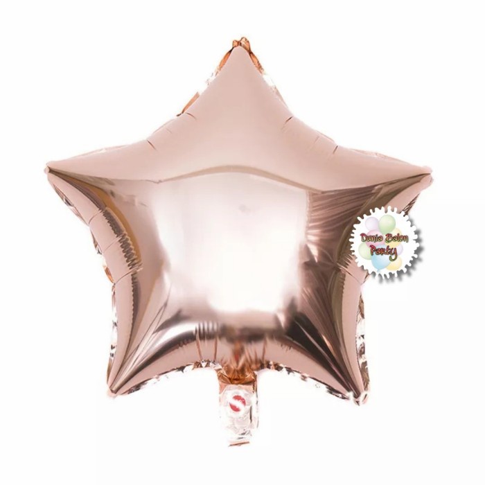 Balon Foil Bintang / Balon Foil Star / Bentuk Bintang Rose Gold 40cm