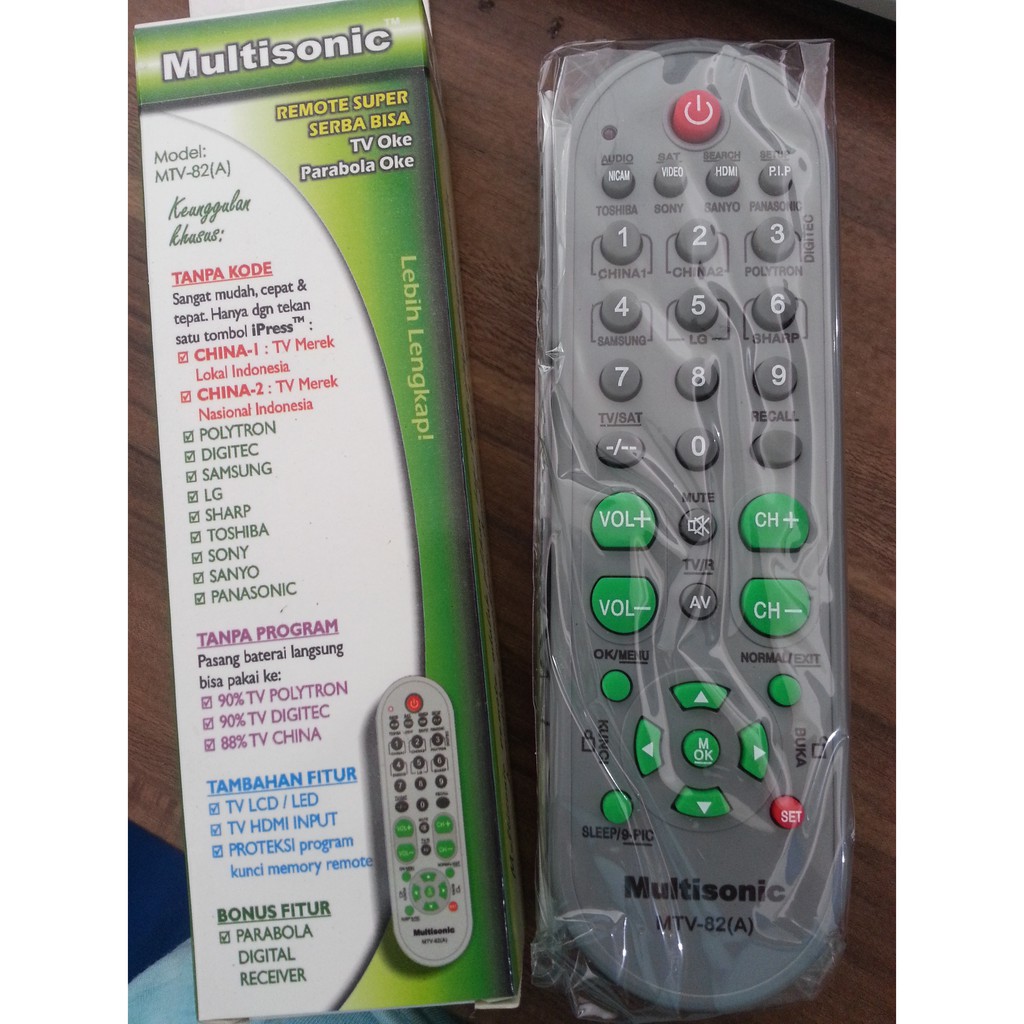 Remote / Remot TV + Parabola Tanpa Set multisonic mtv-82 Murah Bagus