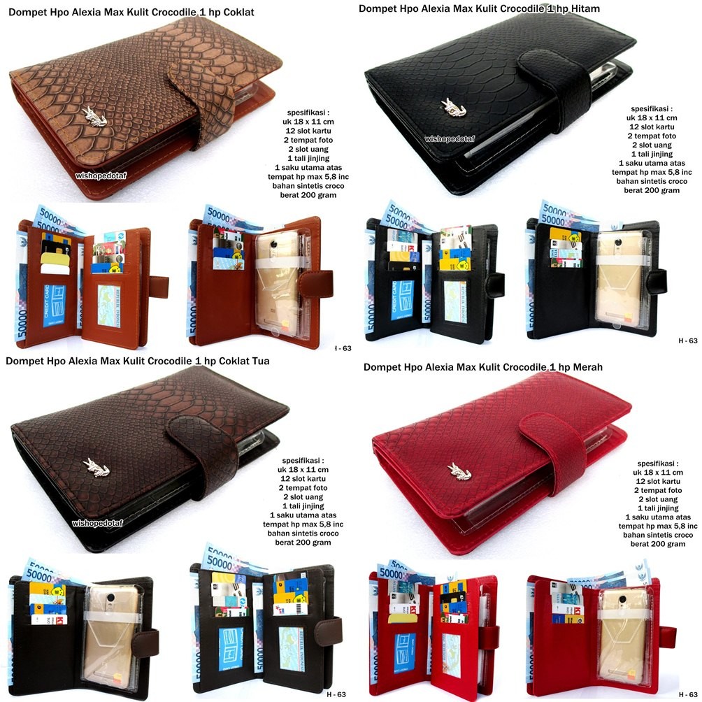dompet hpo alexia max kulit crocodile 1 hp coklat tua dompet hpo alexia max kulit crocodile 1 hp coklat tua
