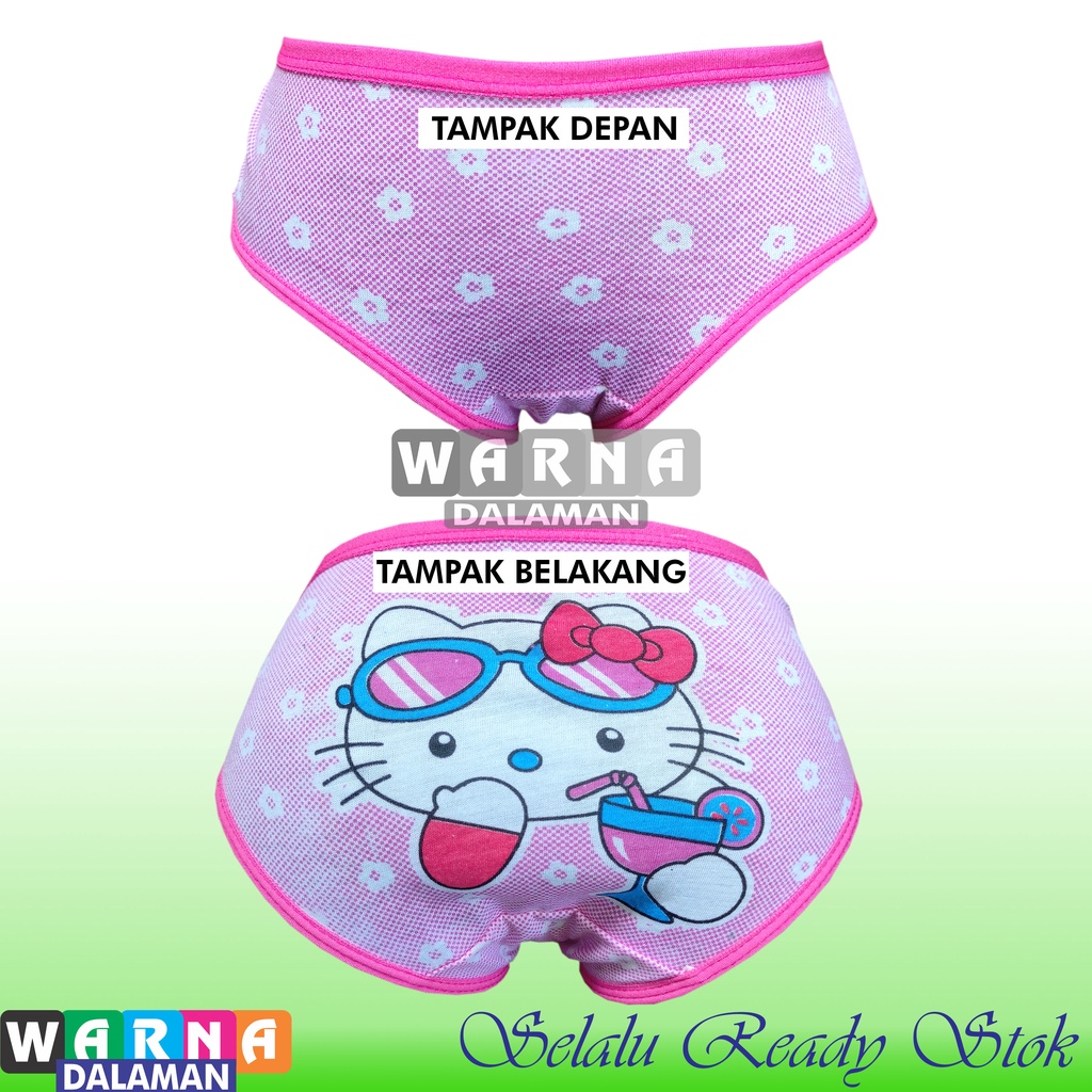 6 Pcs Celana Dalam Anak Cewek Gambar Karakter Kartun di Belakang