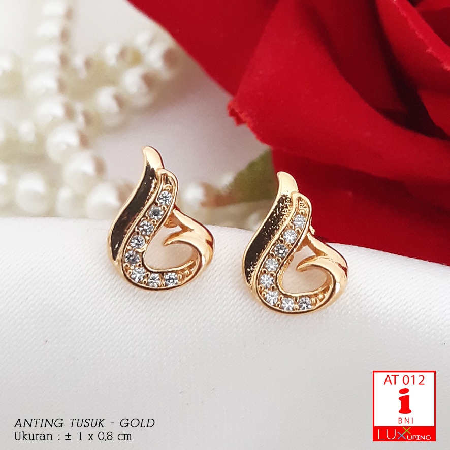 AT 012 Anting Tusuk Xuping Mata Zirkon Angsa Perhiasan Lapis Emas 18K Luxx Xuping