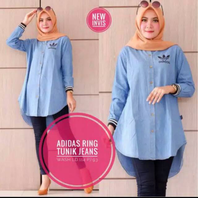 TUNIK JEANS ADIDAS RING ld 114 ORI JAKARTA