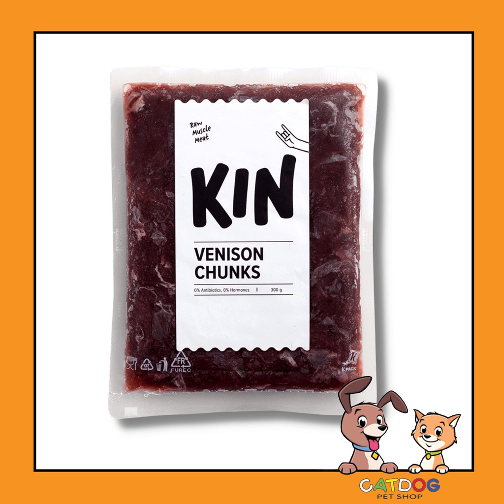 KIN Dog Food Sides Venison Chunks 300gr