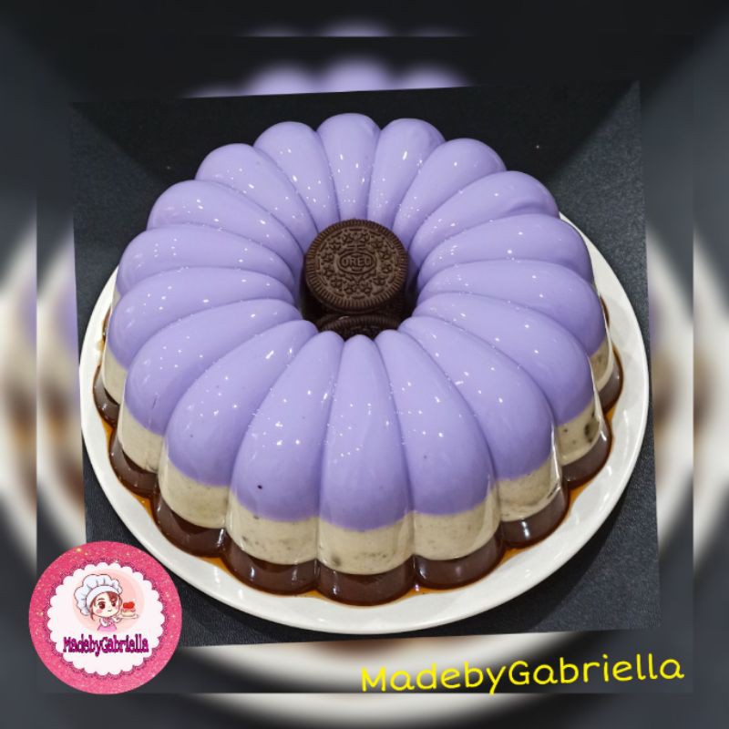 Puding Taro Lapis Cokelat Oreo + Vla Vanila (Uk24cm)