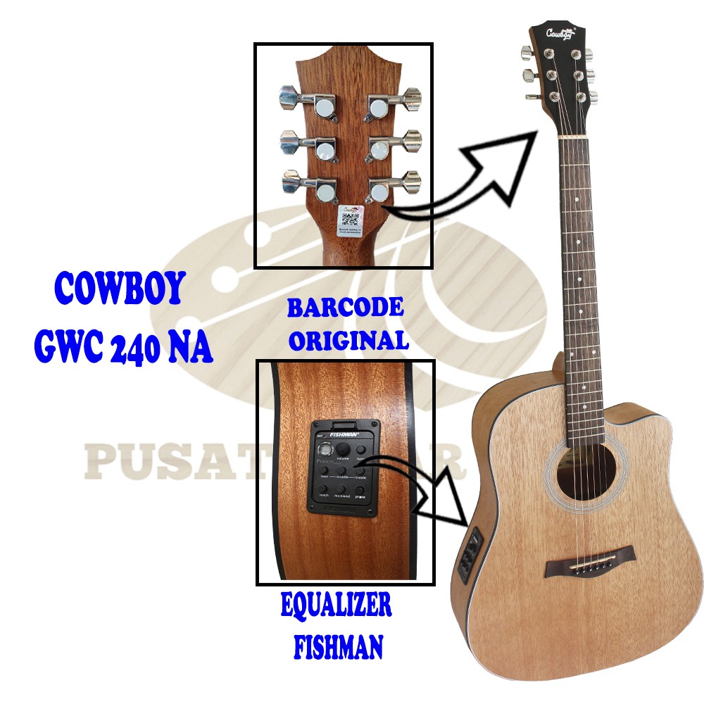 Gitar Akustik Elektrik model Cowboy Original GWC 240 NA/NS Equalizer Cowboy AW 1-2