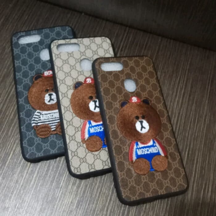 Ready Oppo A7 Case Bear Sulam Motif Bear Case Oppo A7 Sulam Case Karakter