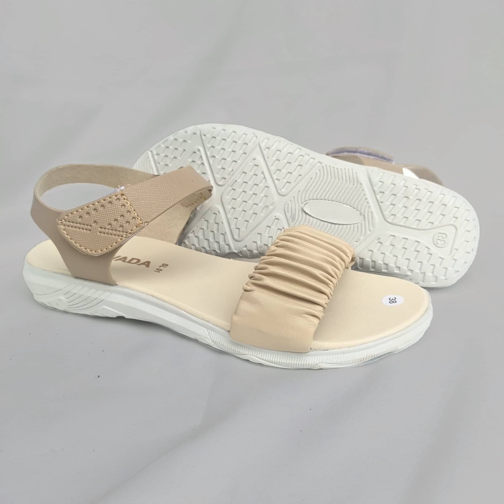 EXO - Sandal Korea Tali Belakang Kerut Lucu Sendal Wanita Flat - 347