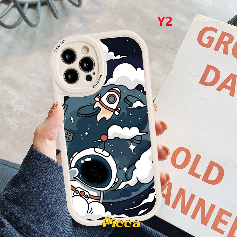 Kartun Trendy NASA Starry Sky Astronaut Case Realme C53 C30 C31 C35 C21Y C25Y 8 8i 9i C15 C25 C12 C25s C11 C17 GT Master Edition C20A C3 C21 C20 5i 6 5s 5 6s 8Pro 6i Soft Cover