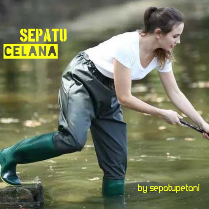 Sepatu Boots Boot But Karet Pria Wanita Dewasa Sawah Petani Panjang Model Celana Karet Lentur Kebun Mancing Laut Tinggi 110cm Import Bukan AP Banjir Anti Air Kuat Tahan Lama Sesuai Bergaransi Slip