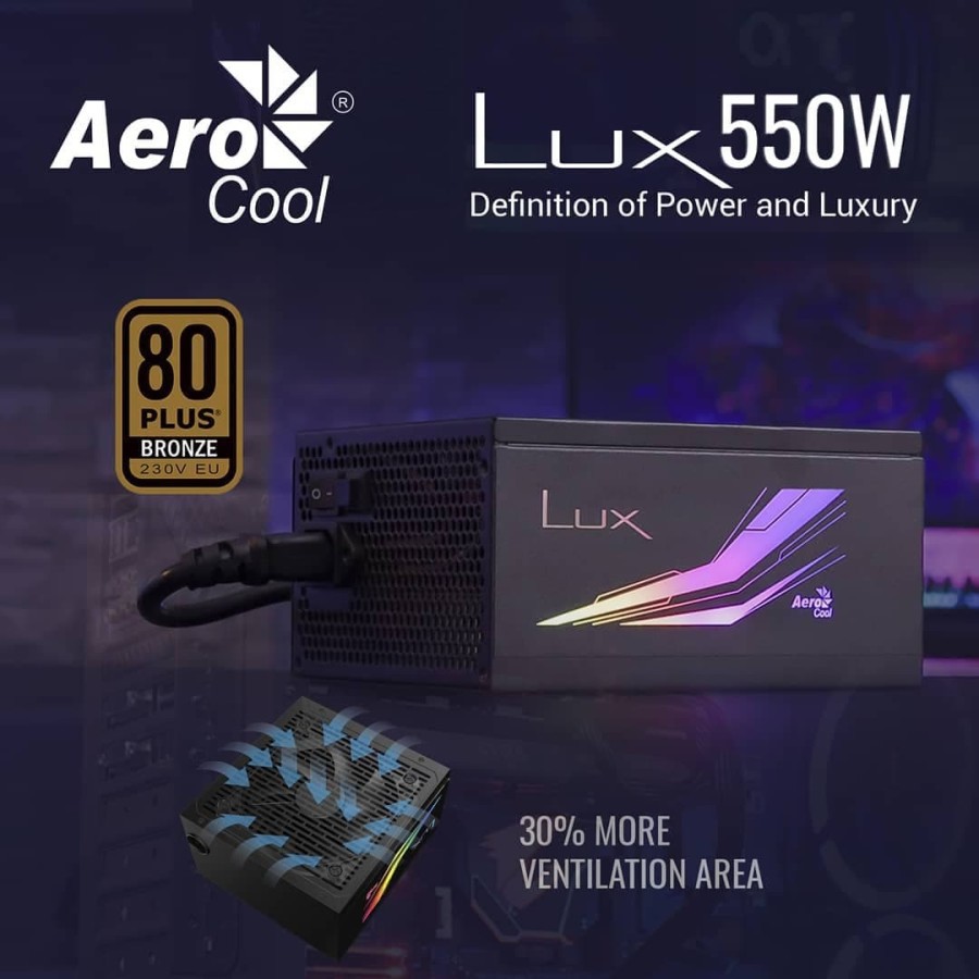 PSU Aerocool LUX RGB 550W 80+ Bronze