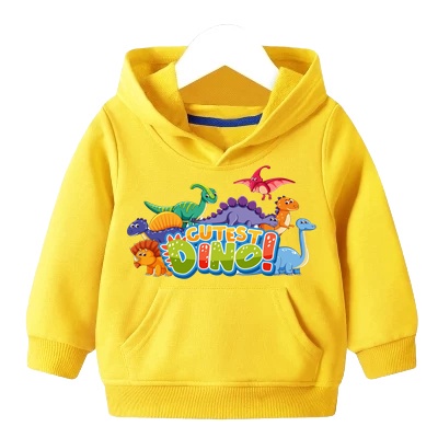 Sweater Anak Cutest Dino Hoodie Anak Fleece Usia 2 - 6 tahun