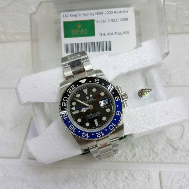 Jam tangan PRIA ROLEX GMT MASTER 2 BATMAN AUTOMATIC SWISS CLONE
