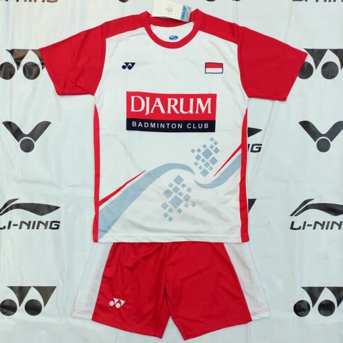 Baju Kaos Setelan Badminton Yonex Y.30 Putih Merah