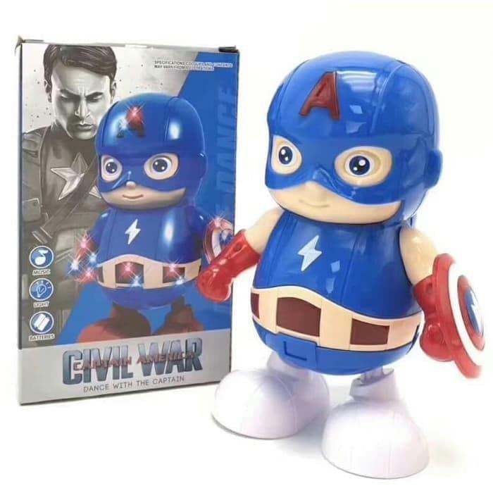 M153C Dancing Robot Captain America with LED / Pajangan Dance Hero