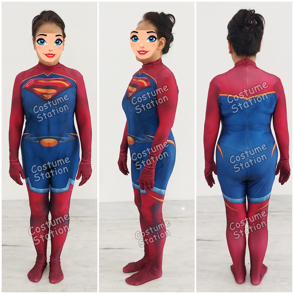 Kostum Supergirl / Costume Superwoman Superhero Justice League wanita dewasa