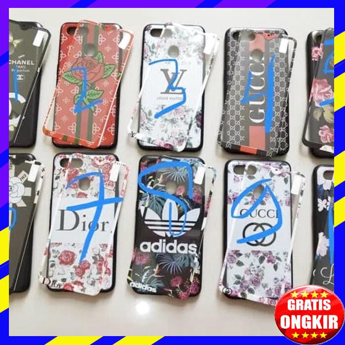 ACC HP OPPO F9 CASE LV GUCI BUNGA CHANEL +ANTI GORES