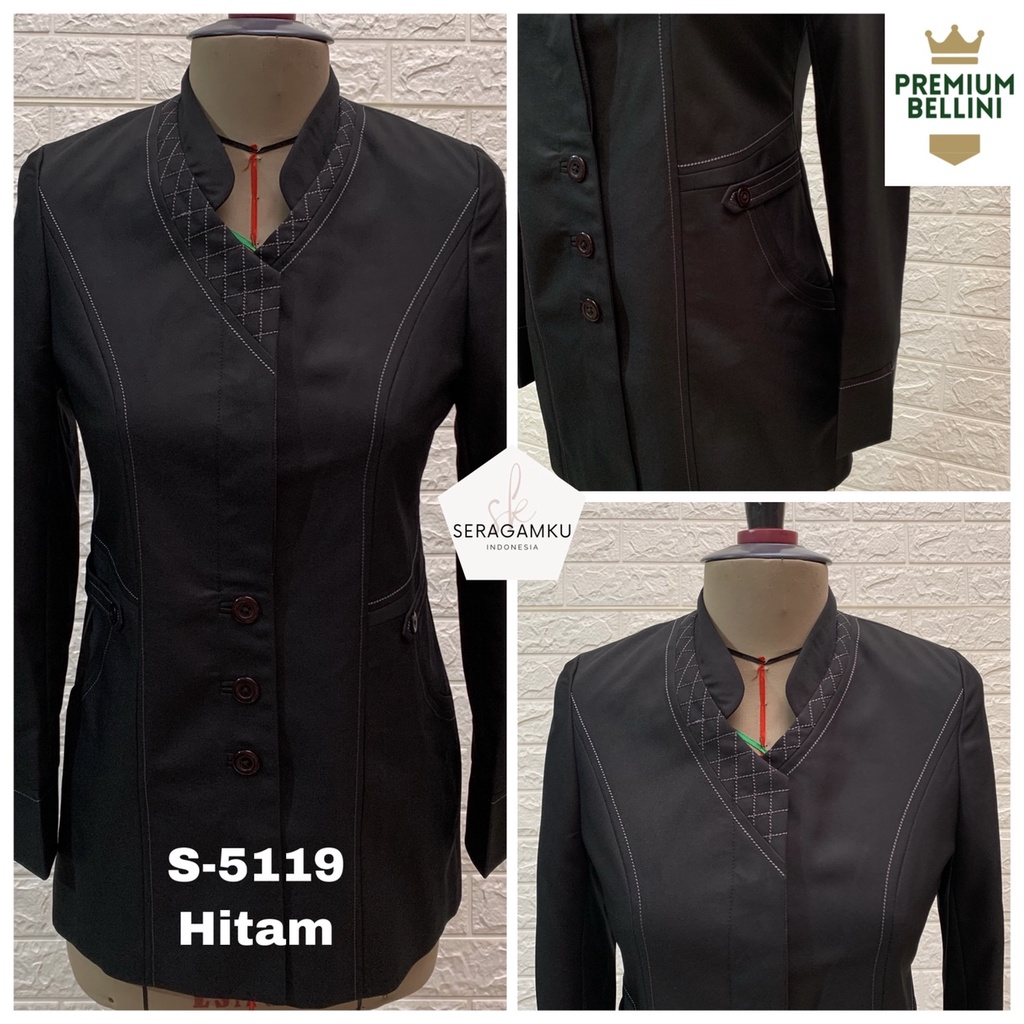 SERAGAM BELLAGIO / Seragam Guru PNS / Blazer Dinas / Hitam Premium BELLINI | S-5119