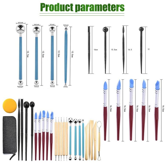 

UKIR-ALAT- 25PCS BUTSIR SET ALAT UKIR CLAY POTTERY TOOL MODELLING ALAT TANAH LIAT -ALAT-UKIR.