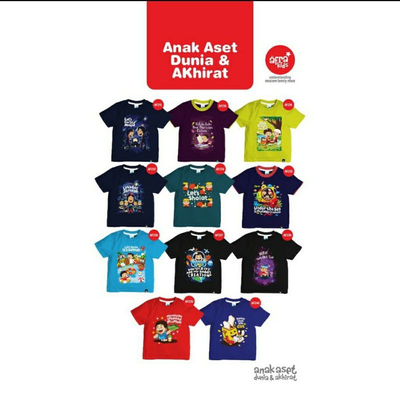 SALE Kaos Afrakids AF215 &quot;Let's Go to Masjid&quot; Lengan Pendek