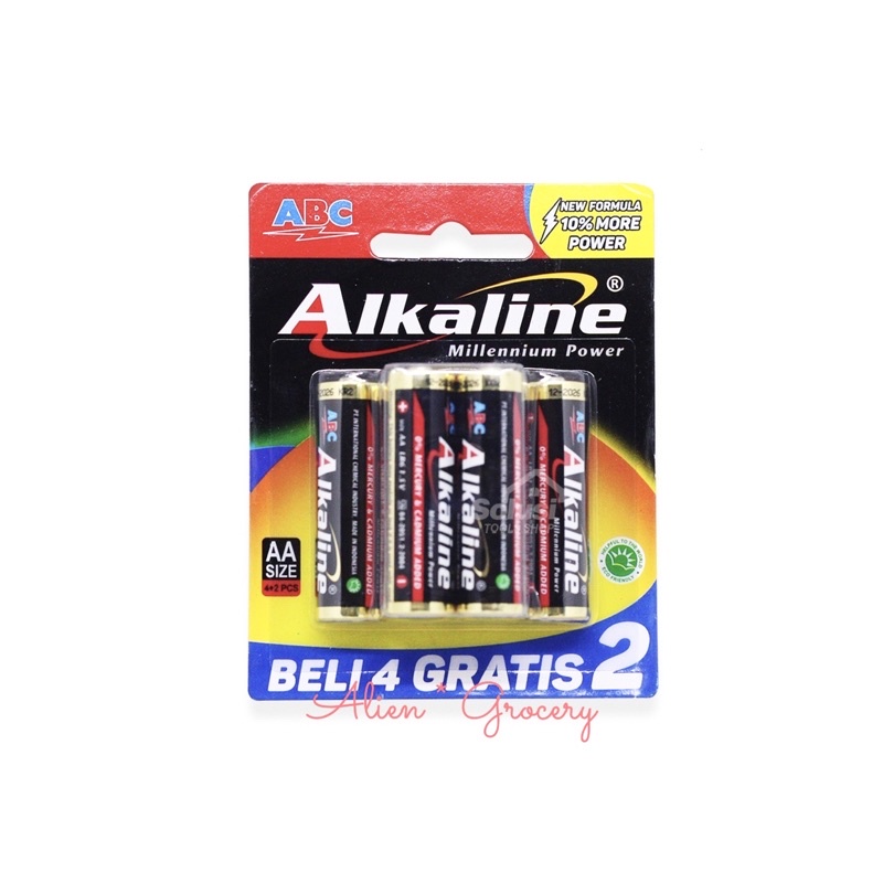 Batu Baterai Batere ABC Alkaline AA AAA 4+2