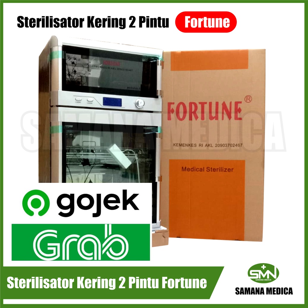 KHUSUS GOJEK INSTAN Alat Sterilizer Fortune Sterilisator Kering 2 Pintu STERIL ALAT MEDIS BEDAH