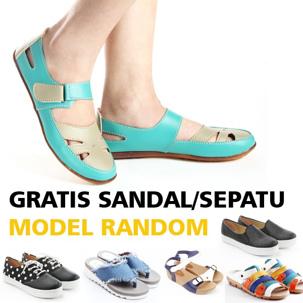 Sepatu Wanita Yutaka SP30 Gratis Sepatu/Sandal Model Random