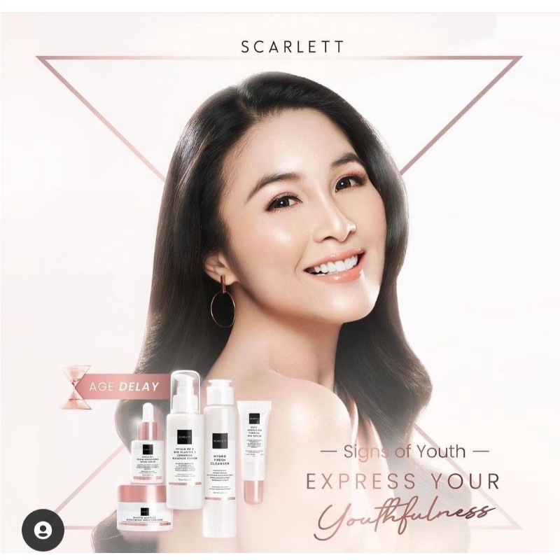 SALE !! SCARLETT AGE DELAY HYDRO FRESH CLEANSER TONER EYE CREAM SERUM MOISTURIZER