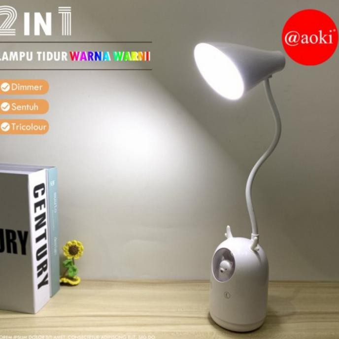 AOKI Lampu belajar bear rainbow tricolour sentuh 3warna ak 6105 Putih