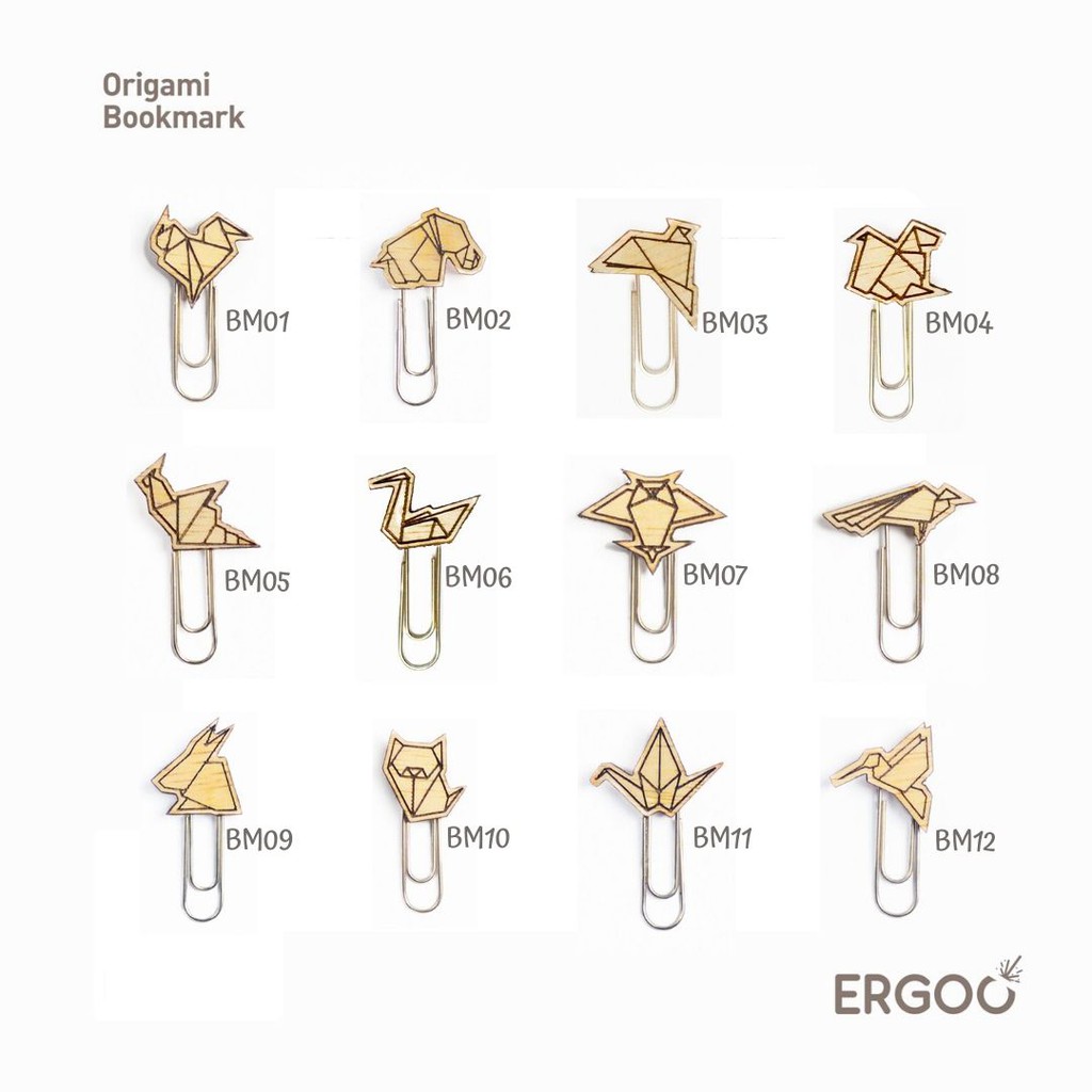 ERGOO Pembatas Buku / Bookmark Tema Origami