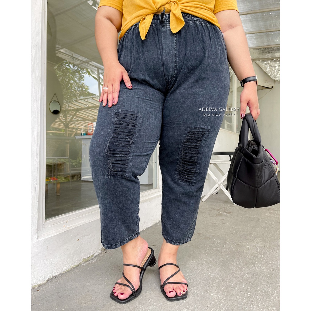 ADEEVA Redea Pants Super Jumbo Celana Jeans Wanita Jumbo