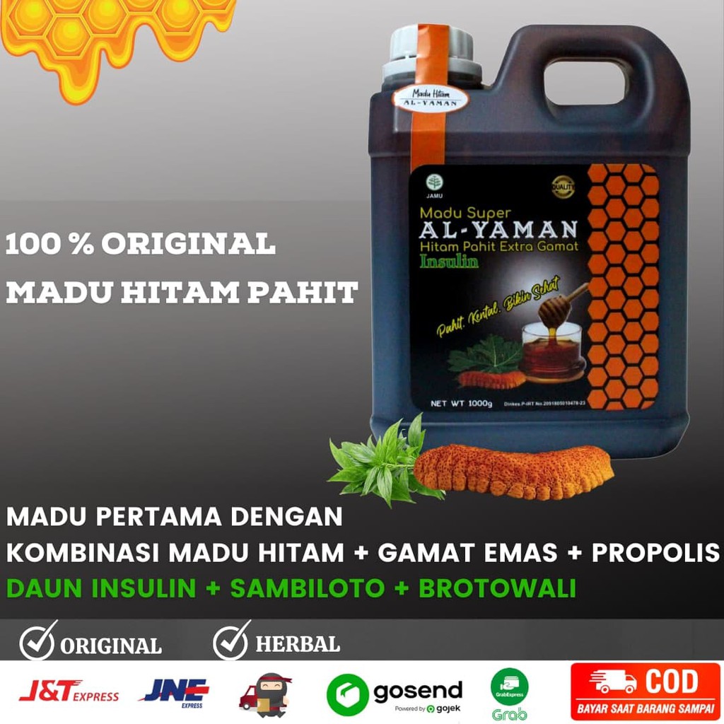 Madu Hitam Pahit Asli Al Yaman 1kg Madu Pahit Herbal Untuk Diabetes Kolesterol Gula Darah Imun tubuh darah tinggi