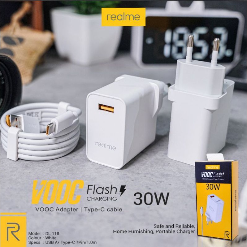 Charger Realme 30W vooc Tc realme 30W vooc Tipe c ori 100% Pasha cell