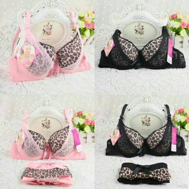 BRA SETELAN CELANA DALAN PANTIES PUSH UP MOTIF MACAN LORENG SEXY