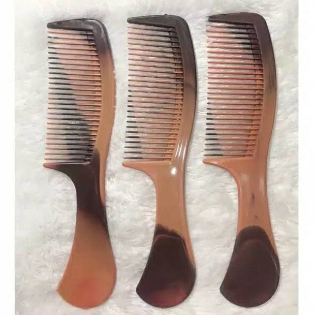 Sisir Rambut JADUL Warna Coklat corak etnik dan warna polos Model Golok dan Lurus