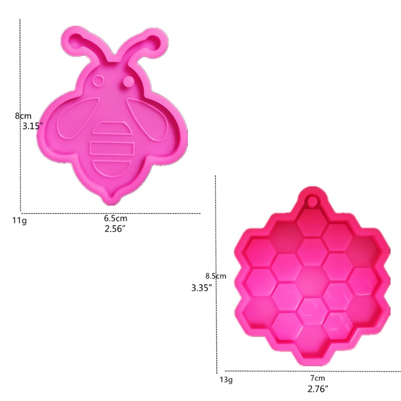 SIY  Honeycomb/Bee Keychain Resin Casting Silicone Mold Woman Keychain Combination Decorative Pendant Mold