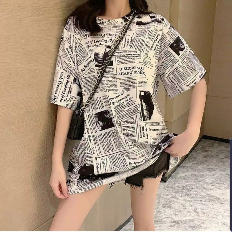 Setelan magazine / Newspaper / Koran - kaos magazine - kaos motif koran