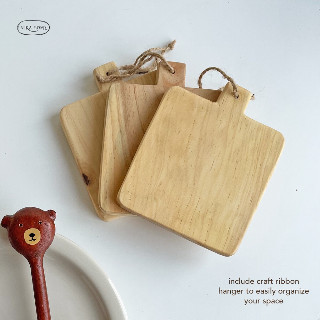 Coaster Kayu Mahoni Alas Gelas Tahan Air Chop Board Mini Wooden Server Tatakan Meja Properti Foto Makanan by Suka Home