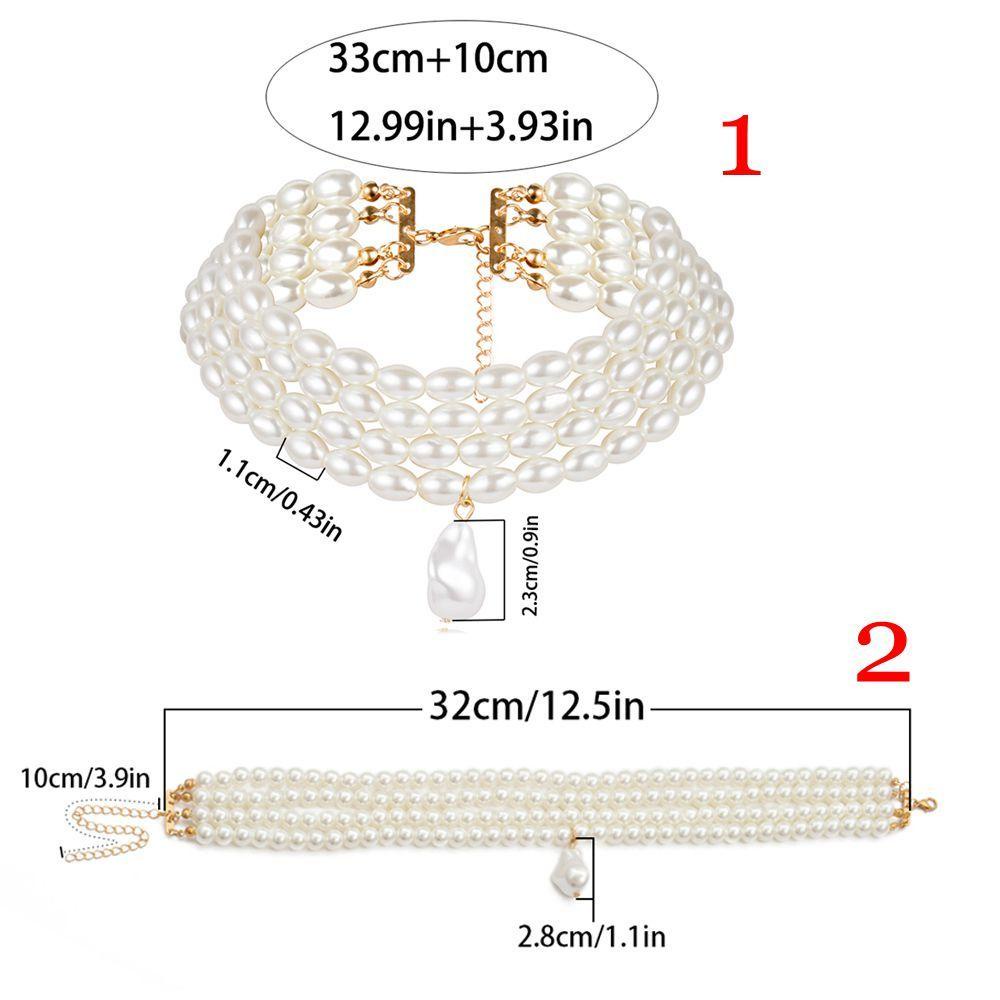 Solighter Liontin Kalung Pernikahan Wanita Statement Collars Irregular Pearl