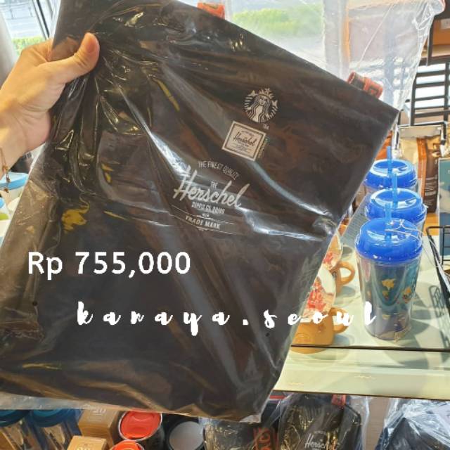 (DP dlu) STARBUCKS KOREA x HERSCHEL TOTE BAG