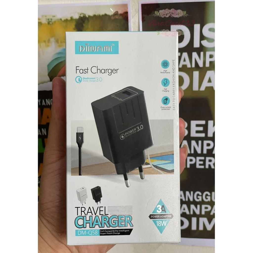 Q58 Charger DIINAMI Power 3A 18W Quick Charging TIPE C USB Fast Charging Port Smart Protection Garansi Resmi 1 Tahun BC6063