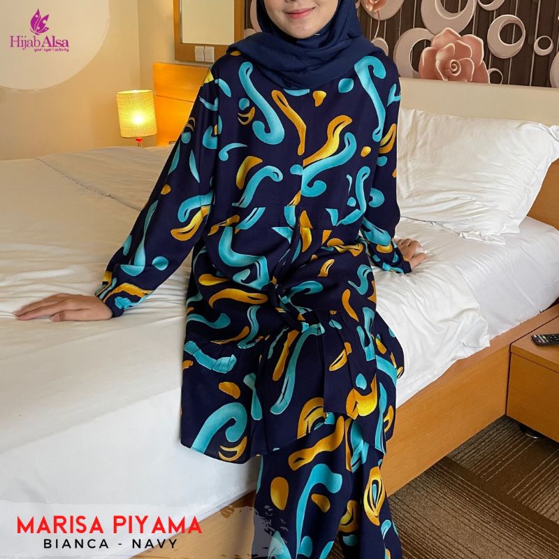 Marisa Piyama One Set Rayon Premium Bianca Series by Hijab Alsa