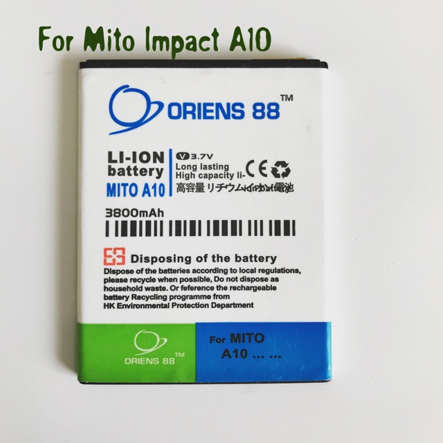 (P) Baterai batre battery Mito Impact A10 Double power/IC oriens88