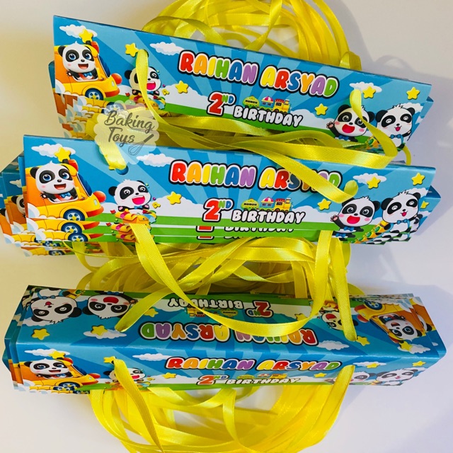 

Baby Bus Label Goodie Bag / Kemasan Bingkisan Ultah / Plastik Snack / Hampers Birthday