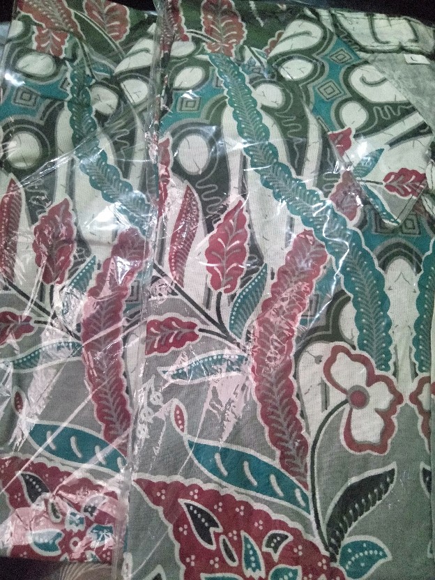 Batik Couple Atasan Batik Seragam Kantor Motif Daun Salam