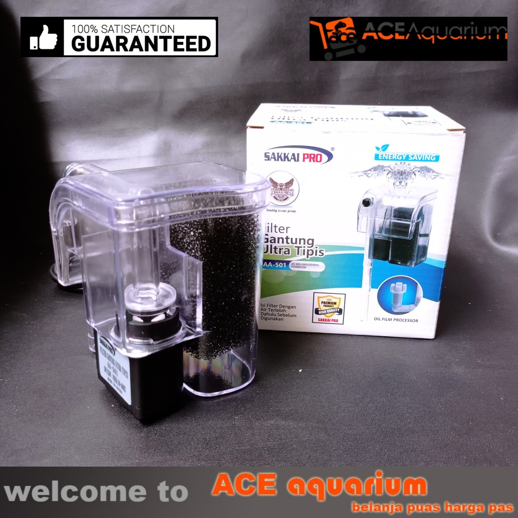 Pompa Filter Gantung Aquarium Sakkai Pro AA 501 Aquarium Kecil ACE Aquarium