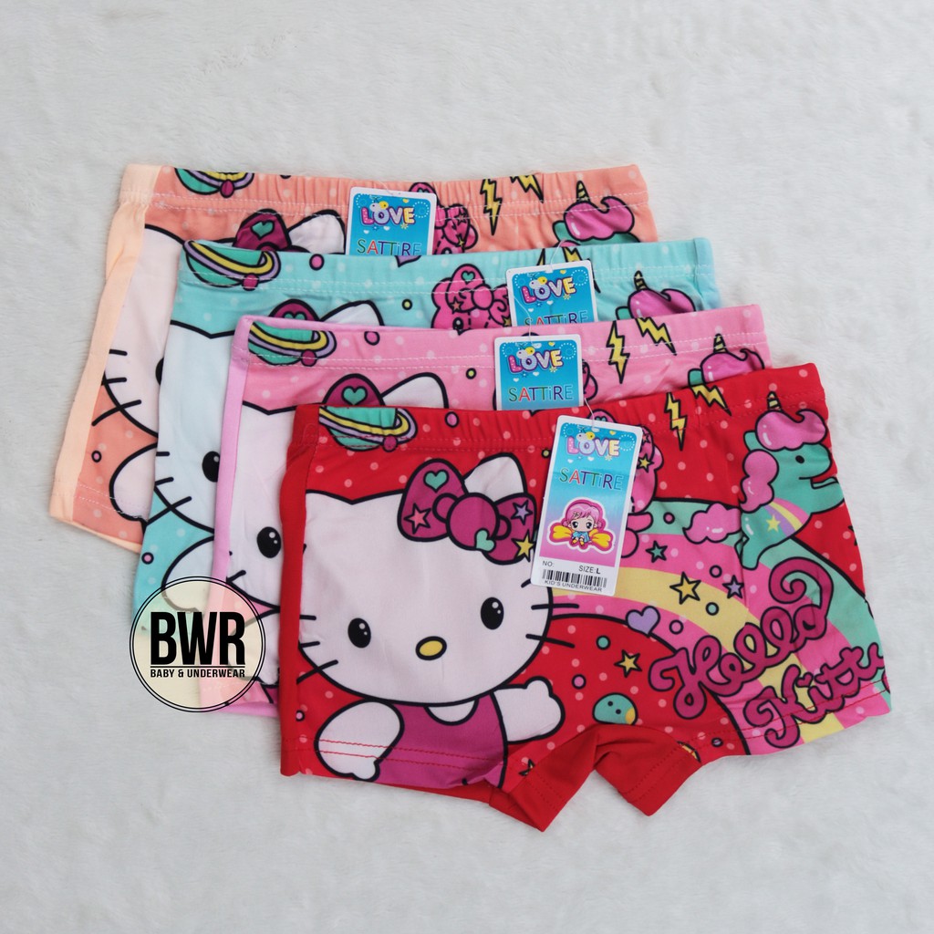 [ 6 Pcs ] Boxer Anak SATTIRE GIRL | Celana Dalam Anak Perempuan Motif Karakter | Bwr