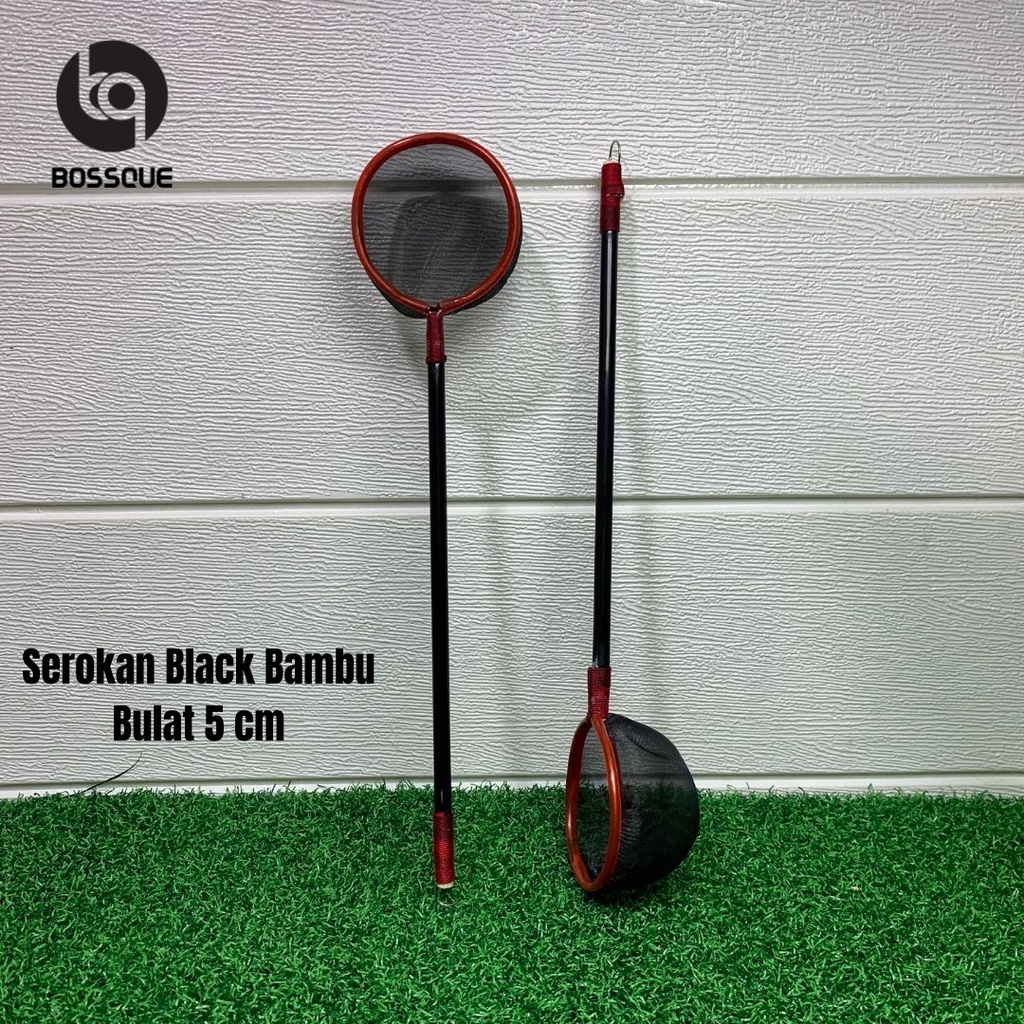 Serokan Ikan Cupang Bambu Mental Stick Black Series Seser Saringan Sauk Kutir Encu Cangkang Artemia 5,5 cm