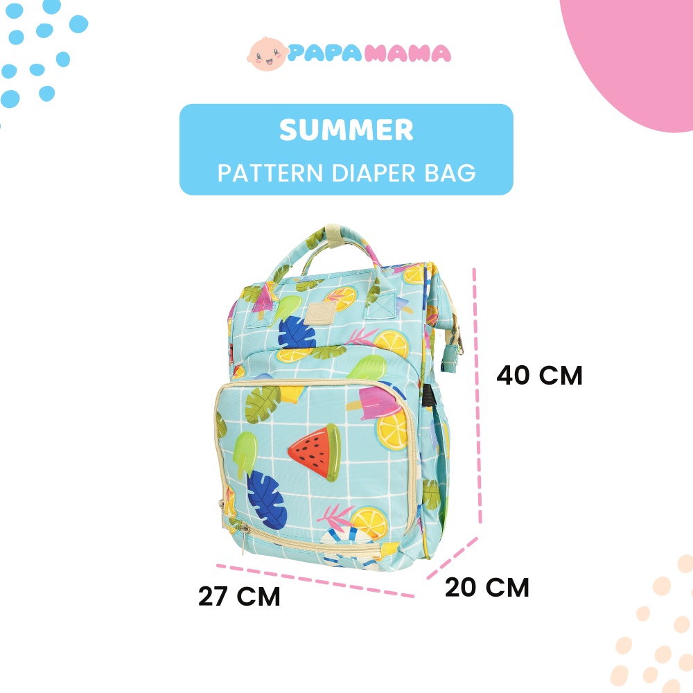 Papamama Pattern Diaper Bag  Summer Time - Water Repellent bag - 1032