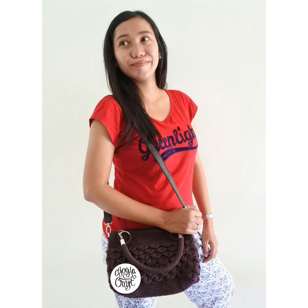 Tas Rajut Pesta Sisik - Coklat