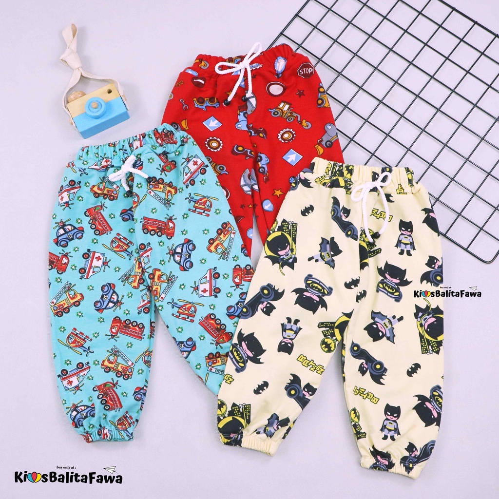 Jogger Boys uk 1-4 Tahun / Celana Joger Anak Laki Laki Murah Tidur Pants Adem Panjang Babycinnamon